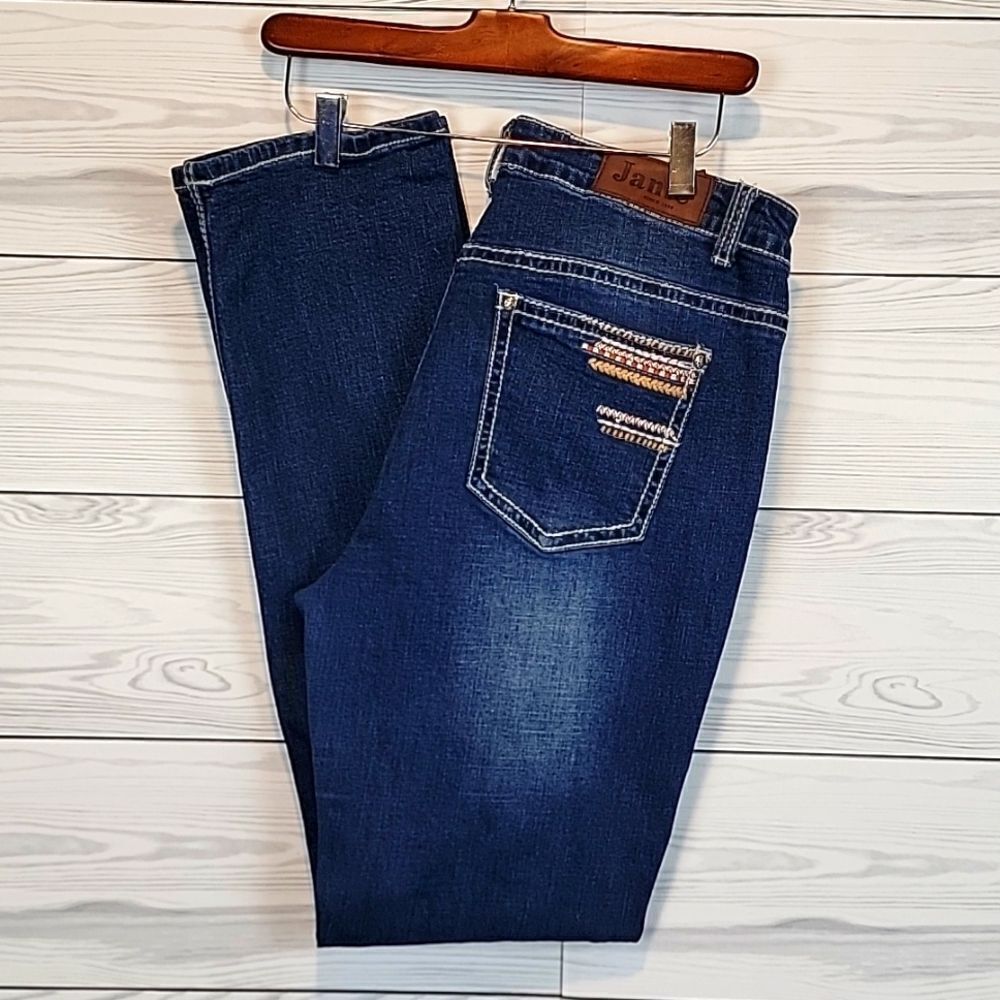 Janie Blue Denim straight leg jeans Women's Size Waist Inches 35